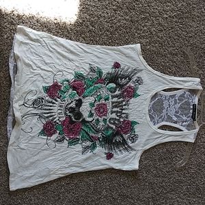Lacey back tank top with diamonds